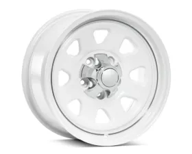 Quadratec CJ Retro Alloy Wheel 17x8.5 Offser +11mm Gloss White Jeep 2005-2021